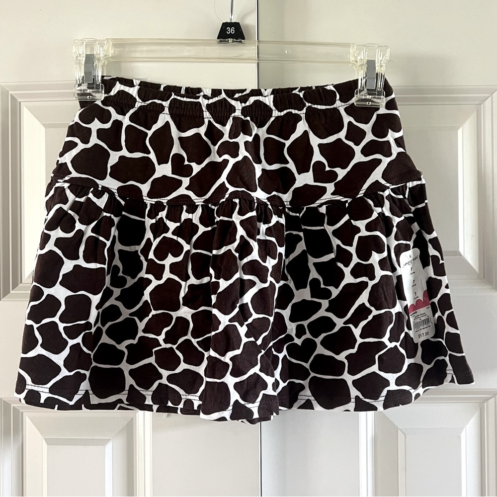 Kohls Jumping Beans Girls Brown & White Animal Print Skirt Size 7
